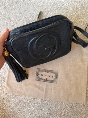 Gucci Soho Disco Small Crossbody Bag Black Leather with Dust Bag